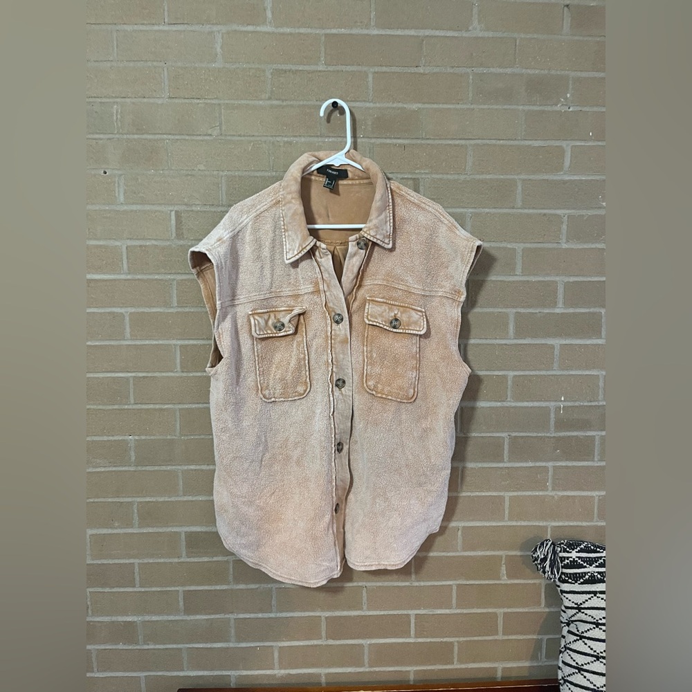 Forever 21 Light Brown Fleece Sleeveless Vest View 2